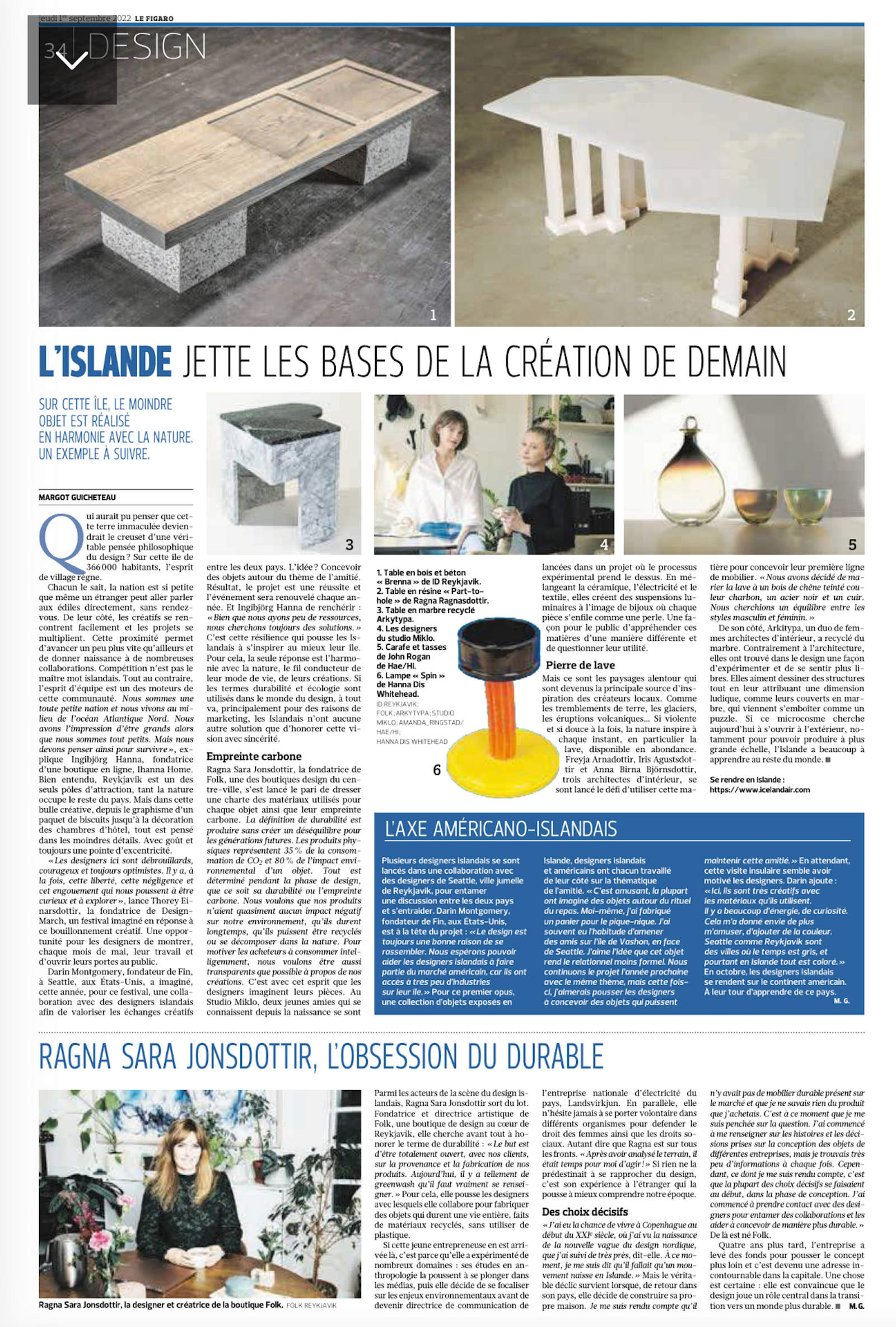 Viðtal við FÓLK í Le Figaro