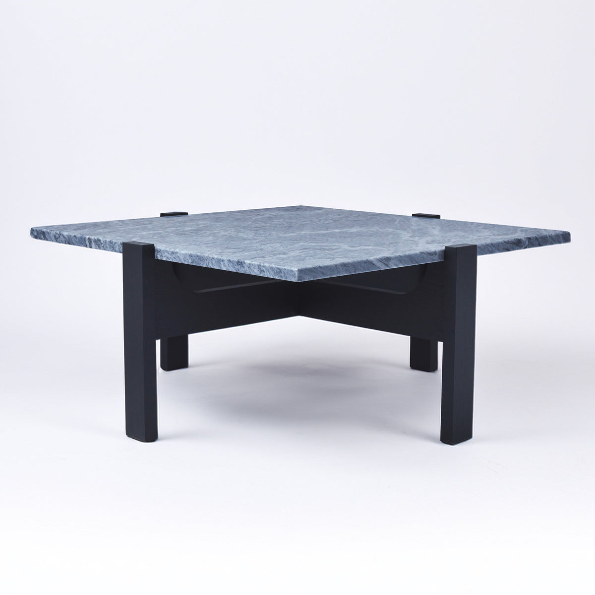 Inka sófaborð / Svartlökkuð Eik / Grár Marmari