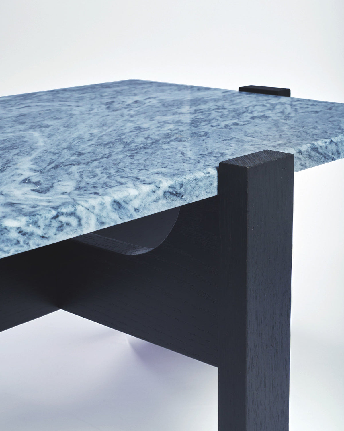 Inka sófaborð / Svartlökkuð Eik / Grár Marmari