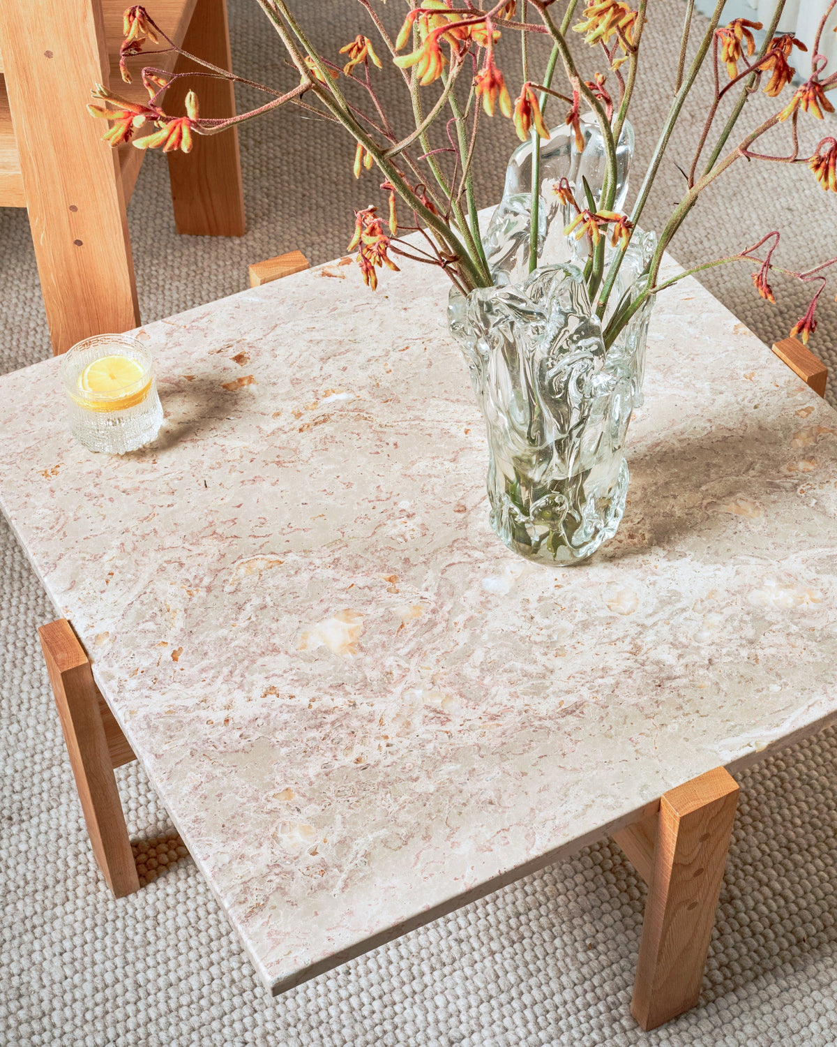 Inka sófaborð / Eik / Sandlitaður Marmari