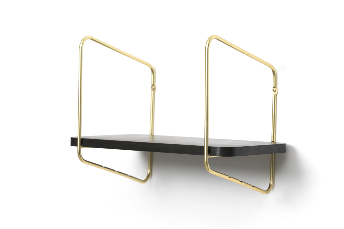 Nomad Wall Shelf / 42x24 cm / Gold / Black - FÓLK Reykjavik