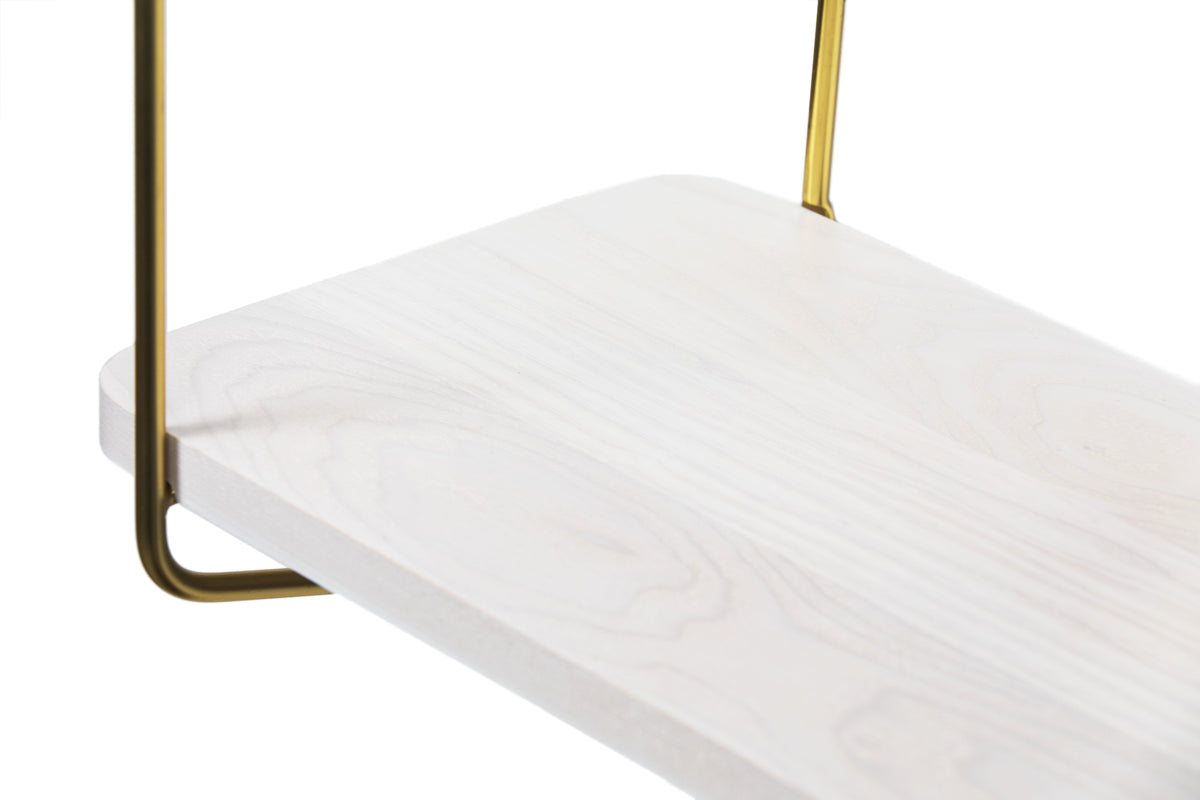 Nomad Wall Shelf / 68x24 cm / Gold / White - FÓLK Reykjavik