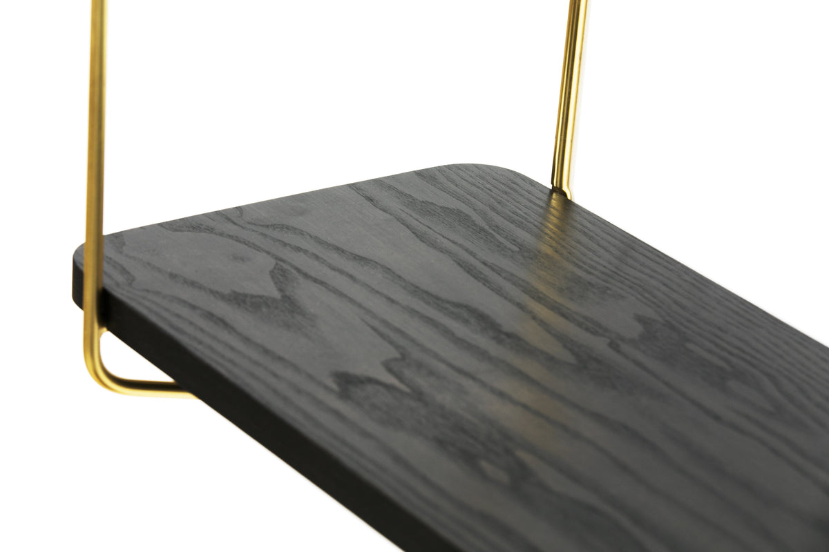 Nomad Wall Shelf / 68x24 cm / Gold / Black - FÓLK Reykjavik